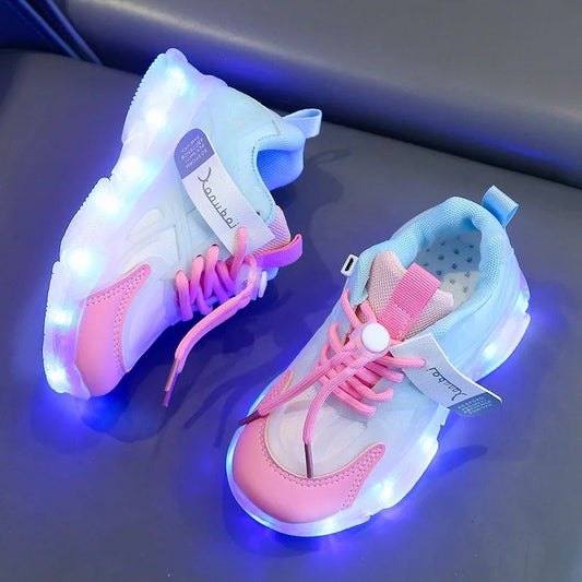 CHAUSSURES LUMINEUSES ROSE-BLEU , RECHARGEABLES